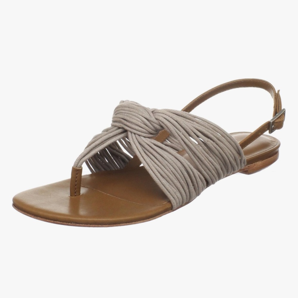 Loeffler Randall Taupe Rope Knot Slingback Sandals